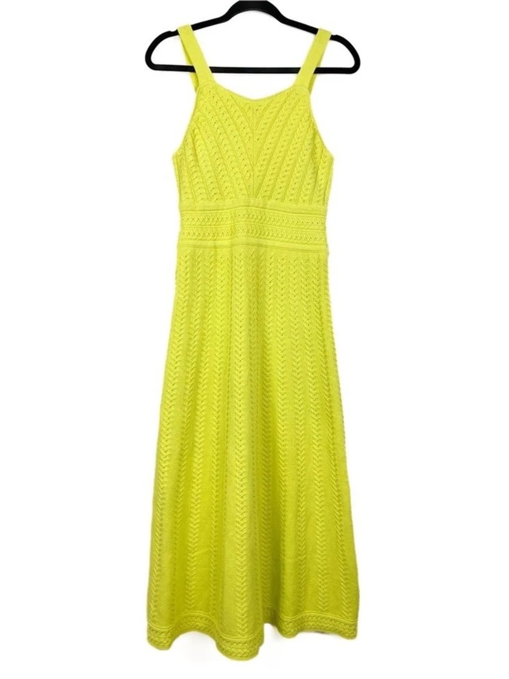 Haute Hippie Neon Yellow Crochet Maxi Dress XS